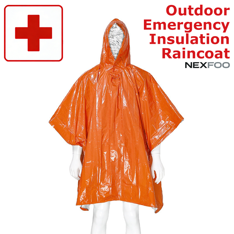 Emergency Poncho Rain - Poncho Antipioggia Multifunzionale di Emergenza, Lungo